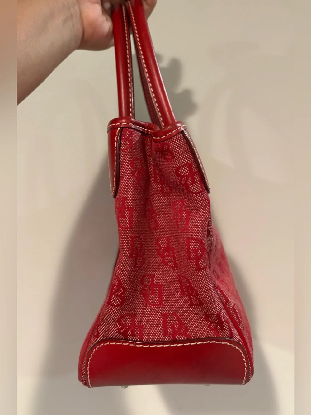 Vintage Red Dooney & Bourke Monogram Satchel